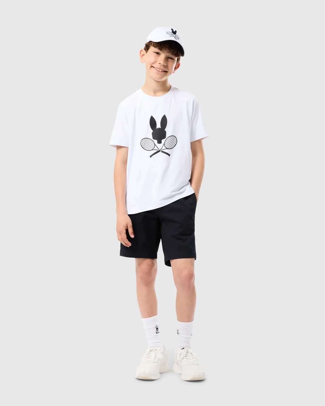 T Shirt Graphique Psycho Bunny Courtside Graphic Tee Blanche Homme | AUS-52576157